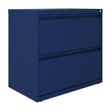 Hirsh 30 inch W 2 Drawer Metal Lateral 101 File Cabinet Navy, Fully Assembled
