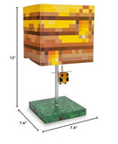 Minecraft Yellow Bee Nest Block Desk Lamp with 3D Bee Puller | Nightstand Table Lamp with LED Mood Light for Bedroom, Desk, Living Room, Playroom | Home Decor Kids Room Essentials | Video Game Gifts