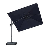 PURPLE LEAF 8' X 8' Left-right Tilting Patio Umbrella Outdoor Cantilever Swivel Square Umbrella Aluminum Offset Umbrella with 360-degree Rotation for Garden Deck Pool Patio Navy Blue