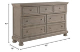 Signature Design by Ashley Lettner Modern Traditional 7 Drawer Dresser, Light Gray