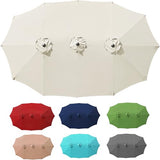 AONETOZ 12 Ribs Umbrella Canopy Replacement for 15ft Double-Sided Patio Umbrella, Frame NOT Included,Cream White
