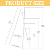 CroBlissful White 50" Easel Stand for Wedding Sign Adjustable 3Tier Height Display Easel with Chain Heavy Duty