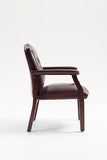 Leather Office Guest Chairs Set of 2, Ergonomic Waiting Room Chair with Arms Reception Chairs