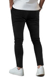 GINGTTO Mens Dress Pants Slim Fit Stretch Plaid Chinos Black Size 30