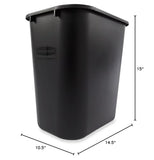 Rubbermaid Commercial Products Resin Wastebasket/Trash Can, 7-Gallon/28-Quart, Black, Plastic