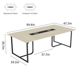8FT Conference Table,94.4 L x 47.2 W x30.7 H Meeting Seminar Table with Grommet