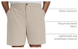 PULI Mens Big and Tall Casual Shorts 10 Inch Inseam Stretch Waterproof Lightweight Quick Dry Outdoor Hiking Shorts Khaki 42
