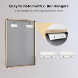 LOAAO 60"X36" Gold Bathroom Mirror