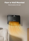 Brightown Smart Wall Heater, 1500W Electric Space Heater for Indoor Use, 5 Optional Modes, Adjustable Thermostat, Remote Control, Energy Efficient Easy-Mount Heater for Bedroom, Works with Alexa, Grey