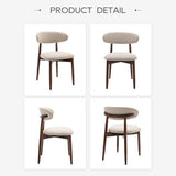 COLAMY Wooden Dining Chairs Set of 6, Modern Upholstered Fabric Dining Room Chair, Farmhouse Kitchen Side Chairs with Foot Pegs, Beige