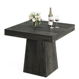 Tribesigns Square Dining Table for 4, 31.5-Inch Small Kitchen Table with Sturdy Pedestal Base, Farmhouse Dinner Table for Dining Room, Living Room, Kitchen (Gray)