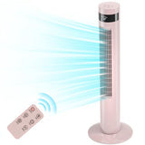 Antarctic Star Tower Fan Portable Floor Fans 85°Oscillating Fan 36'' Quiet Cooling 12H Timer Remote Control Standing Bladeless Electric 3 Speeds Wind 3 Modes Bedroom Office(36 inch, Pink)