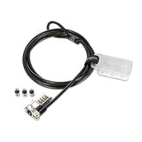 Universal 3-in-1 Combination Laptop Lock - Preset - Carbon Steel, Plastic - 6 ft - for Notebook