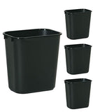 Rubbermaid Commercial Products Wastebasket Small 13QT/3.25 GAL, for Home/Office/Under Desk, Black (FG295500BLA), Pack of 4