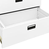 Xolmizyn 2 Drawer Metal Filing Cabinet, White Steel Storage Organizer for Home Office