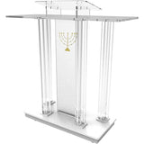 Lectern Podium Stand, Acrylic Pulpit Church Pulpit Church Podium - Rolling Pulpit Table Transparent Acrylic with Wheels