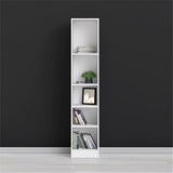 Scranton & Co 80" x 16" Modern Wood 5-Shelf Narrow Vertical Bookcase, for Living Room/Study/Office