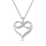 Cali Trove 1/4Ct & 1/20Ct Natural Diamond Single Heart Infinity Pendant For Women
