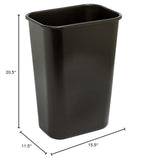 Office Depot Wastebasket, 10.25 Gallons, 20 1/2in.H x 15 1/2in.W x 11 1/2in.D, Black, WB0196