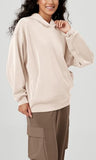ODODOS Women's Modal Soft Oversized Hoodies Long Sleeve Hooded Sweatshirts Pullover Top with Kangaroo Pocket, Beige, X-Small