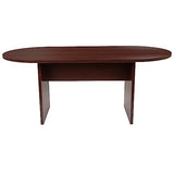 Flash Furniture Jones 6 Foot (72 inch) Oval Conference Table in Mahogany