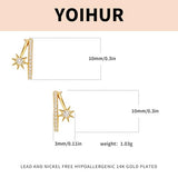 YOIHUR Gold Studs Earrings for Women Dainty Cubic Zirconia Flat Back Earrings 14K Plated Hypoallergenic Lightweight Minimalist Gold Earrings Jewelry Gifts for Women