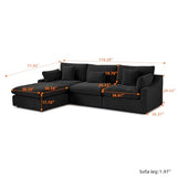WJShome Cloud Modular Sectional Sofa Couch for Livingroom,119inch Down Filled L Shaped Couch with Wide Seat