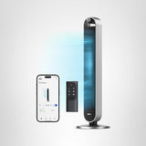 DREO Tower Fan for Bedroom, 42 Inch 120° Oscillating Fan, 20dB Quiet DC Motor, 28ft/s Velocity Bladeless Standing Fan with 12 Speeds, 4 Modes, 12H Timer Cooling Fans for Home, Living Room