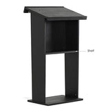 M&T Displays Black Plywood Stand up Floor-Standing Podium Lectern for Speaker