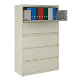 Pemberly Row 42-in Wide Metal 5 Drawer Lateral Filing Cabinet, Putty/Beige Finish