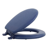 Toilet Seat, Navy - 17 Inch Soft Vinyl Cover with Comfort Foam Cushioning Achim Home Furnishings