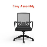STAPLES Cartwright Ergonomic Office Desk Chair, Adjustable with Breathable Mesh & Lumbar Support, Perfect for Home & Office, Black