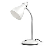 LEPOWER Metal Desk Lamp, Adjustable Goose Neck Table Lamp, Eye-Caring Study Desk Lamps for Bedroom, Study Room and Office (White)