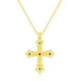GZQ Chunky Gold Cross Necklaces for Women Big Cross Pendant Necklace Statement Long Chain Prayer Religious Jewelry (B)