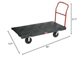 Rubbermaid Commercial Products Heavy Duty Platform Truck, Black Push Cart Dolly