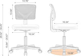 Sweetcrispy Small Office Desk Chair, Ergonomic Low-Back Mesh Rolling Work Swivel Chairs with Wheels, Armless Comfortable Seat