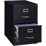 Row Metal 2-Drawer Legal Width Vertical Filing Cabinet, 26.5" D, Black Finish, Commercial Grade Steel Construction