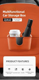AOWIS Car Trash Can Storage Pockets - 100% Leak-Proof Organizer,Car Seat Back and Door Hanging Storage,Two Levels Above and Below (Black)