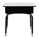 Flash Furniture Metal Student Desk with Open Book Box, Gray, 5-Pack