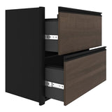 Bestar Connexion 72W U-Shaped Executive Desk with Lateral File Cabinet