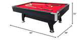 RACK Draco 7-Foot Tournament Billiard/Pool Table (Red Felt with Black Body) for Competitive Players!