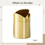 DORMIYA Mini Gold Trash Can, Stainless Steel Desktop Garbage Bin