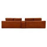 127-Inch U-Shaped Symmetrical Cloud Sectional Couch Compressed Modular Boneless Sectional Sofa with Chaise Lounges and Console