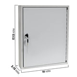 STEELMASTER 110 Key Cabinet Single Lock Key Box Welded Steel Scratch Resistant with Numbered Write-On Key