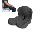 GueYi Orthopedic Seat Cushion – L-Shaped Lumbar Support Memory Foam Comfort for Long Sitting, Ergonomic Support for Office Chair, Wheelchair, Car & Travel (Black,1)