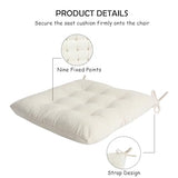 MissSoul Set of 4 Chair Cushions for Dining Chairs with Ties, Indoor Non-Slip Kitchen Chair Pad and Dining