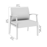 Bush Business Furniture Arrive Bariatric Waiting Room Guest Chair with Arms in Black Vinyl