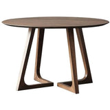 XOXUXOA 35" Round Dining Table - Solid Rubberwood Kitchen Table with V-Leg Base, Space-Saving Design for 4-6 People, Easy Assembly
