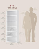 VASAGLE CUSTOS Collection - Bookshelf, 6-Tier Bookcase, Book Shelf, Open Storage Shelf, 9.4 x 23.6 x 63.3 Inches