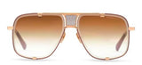 Dita MACH-FIVE BRUSHED WHITE GOLD BROWN W/BROWN SHADED 64/14/127 unisex Sunglasses